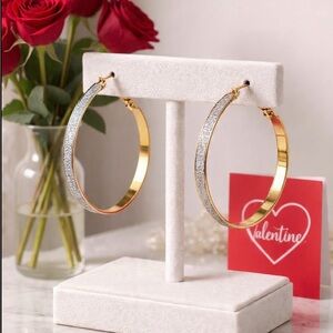 Elegant Gold and Silver Hoop Earrings